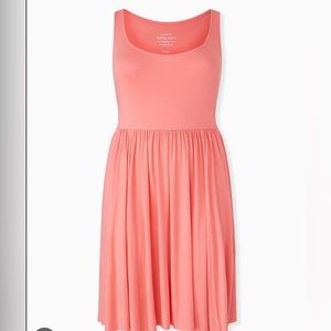 Coral skater dress